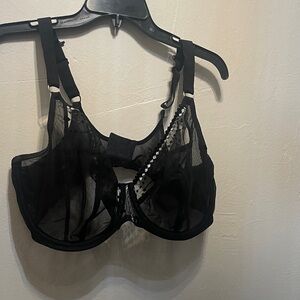 Elomi Black Sheer Bra with Silver Detail